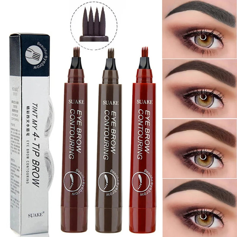 4 Point Eyebrow Pencil Maquillajes Para Mujer Waterproof Liquid Eyebrow Pen Makeup Long Lasting Cosmetic Microblade Brow Pencil